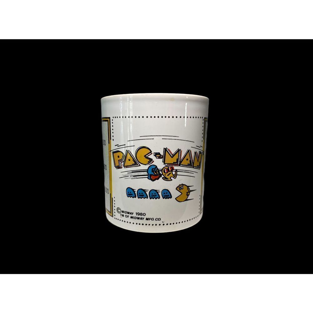 Vtg 1980 Midway Kiln Craft Pac-Man Mug